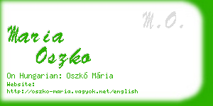 maria oszko business card