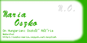 maria oszko business card